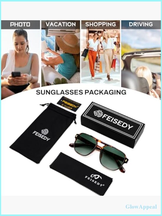 Vintage Aviator Polarized Square Sunglasses UV400 Retro 70s Shades main image 4